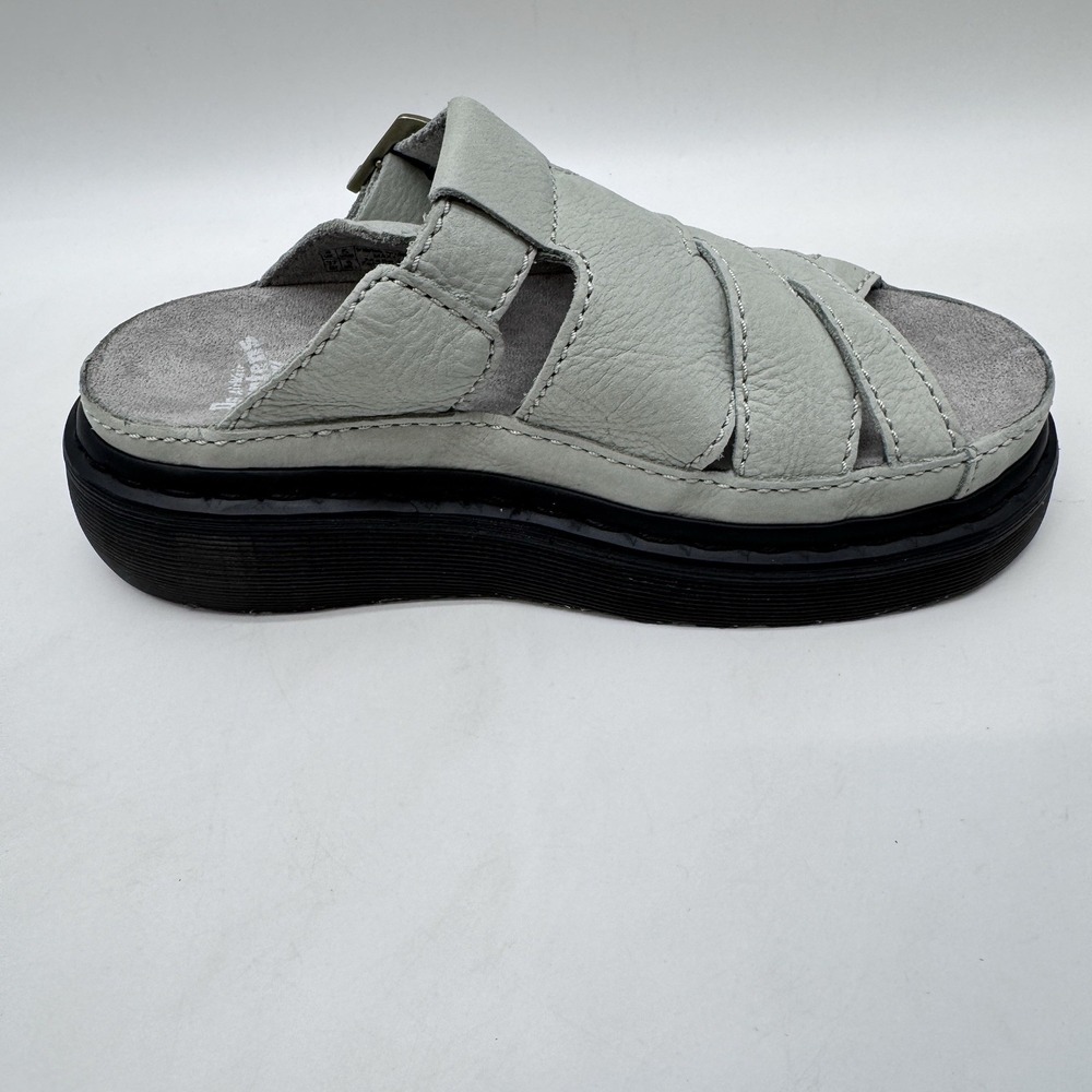 Dr Martens Women's Maxxy Slide Sandals Sage Green Leather Sandals NEW US 6 EU 37